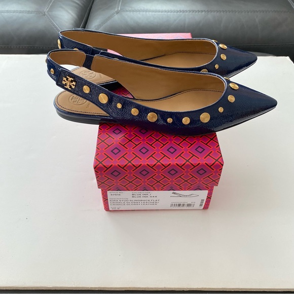 Tory Burch Shoes - NWB Tory Burch Kira Studded Slingback Flat Shoes